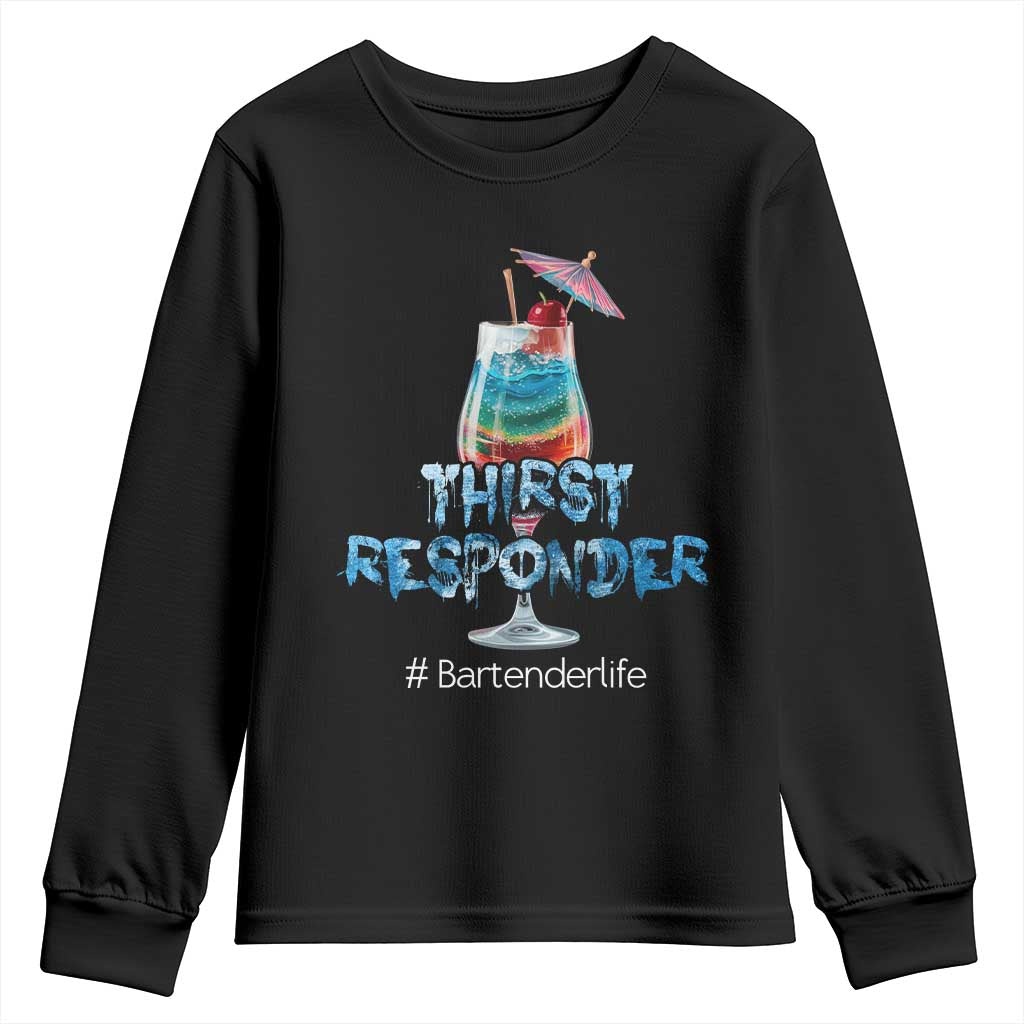 Funny Bartender Youth Sweatshirt Thirst Responder Mixologists