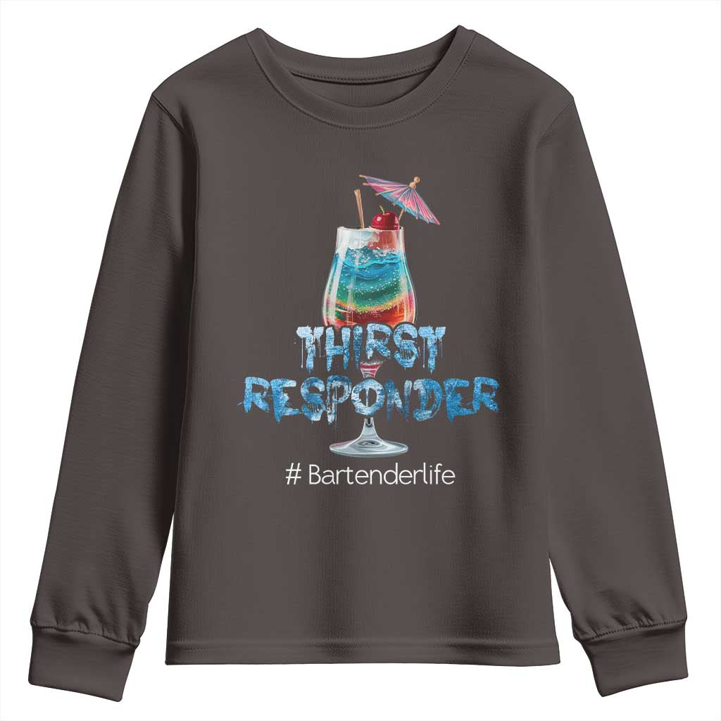 Funny Bartender Youth Sweatshirt Thirst Responder Mixologists