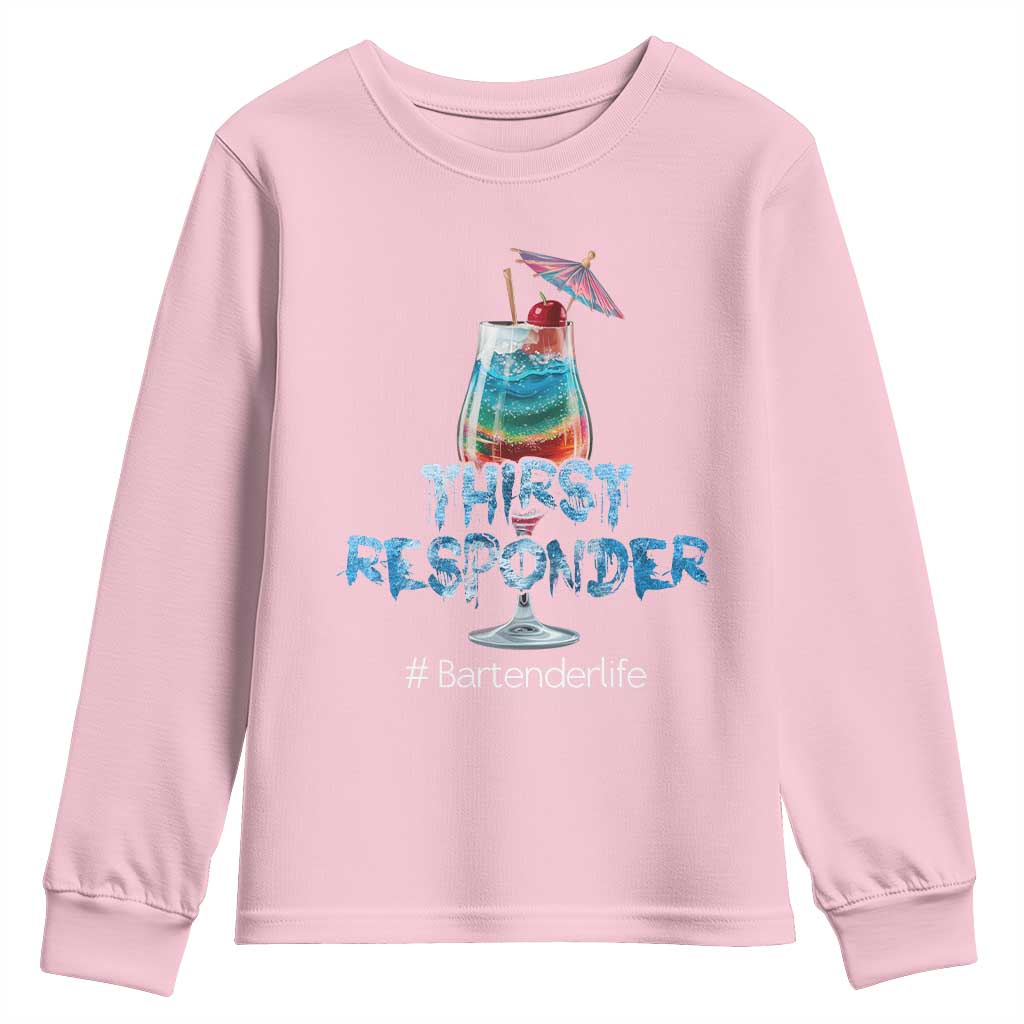 Funny Bartender Youth Sweatshirt Thirst Responder Mixologists