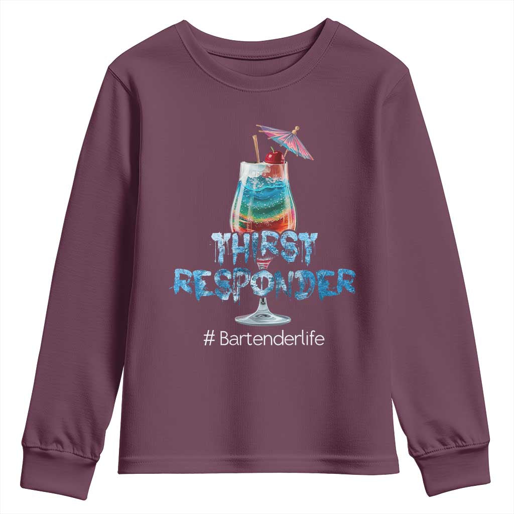 Funny Bartender Youth Sweatshirt Thirst Responder Mixologists