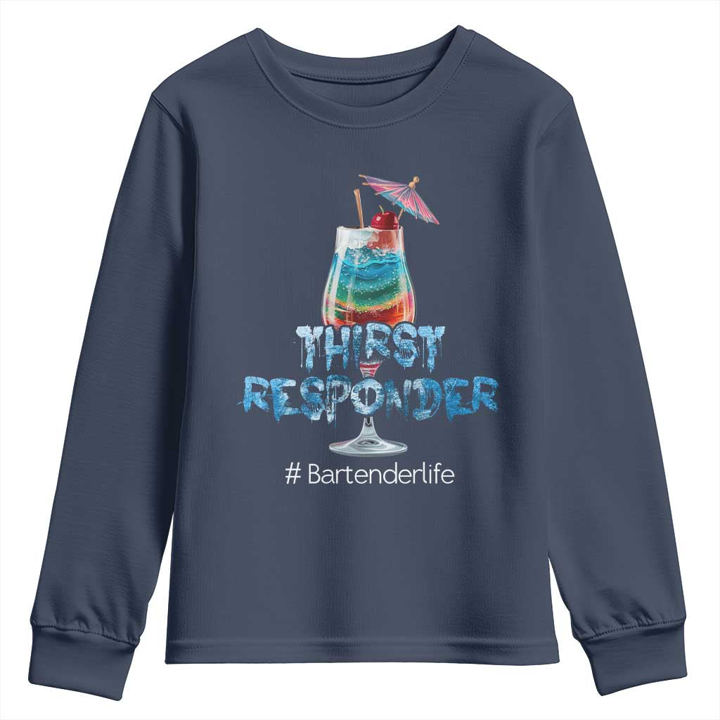 Funny Bartender Youth Sweatshirt Thirst Responder Mixologists