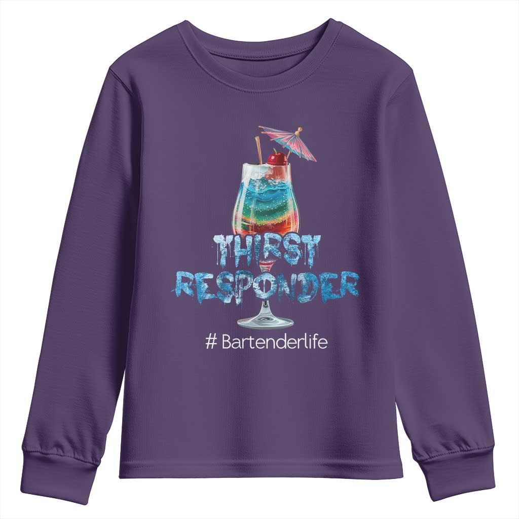 Funny Bartender Youth Sweatshirt Thirst Responder Mixologists