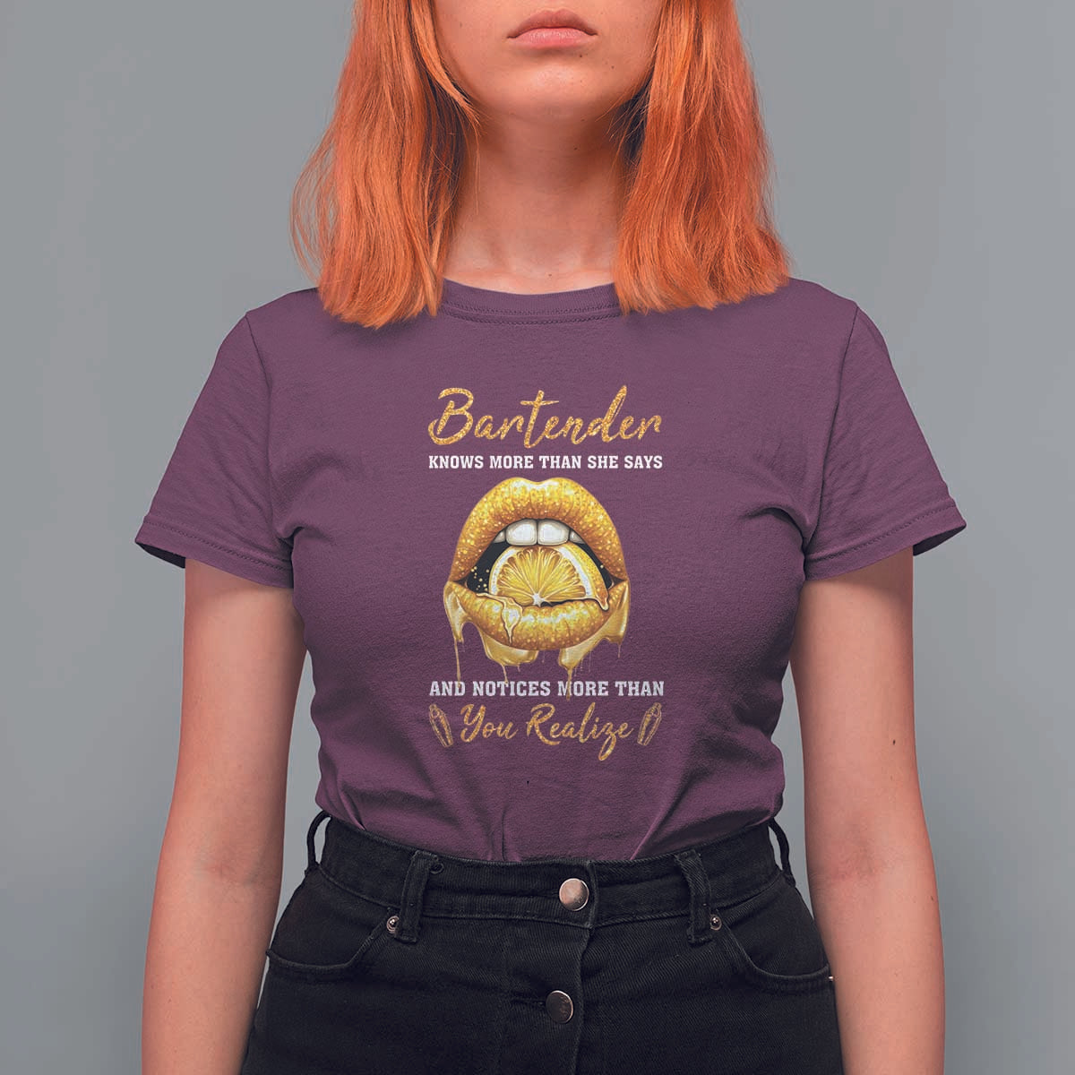 Bartender T Shirt For Women Knows More Than She Says