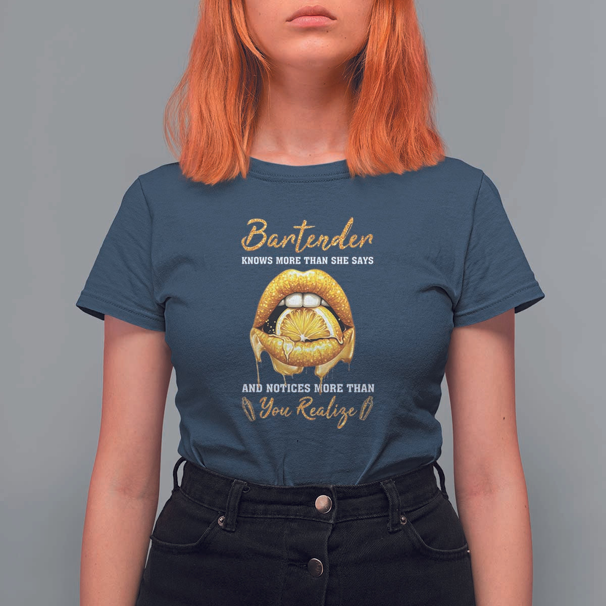 Bartender T Shirt For Women Knows More Than She Says