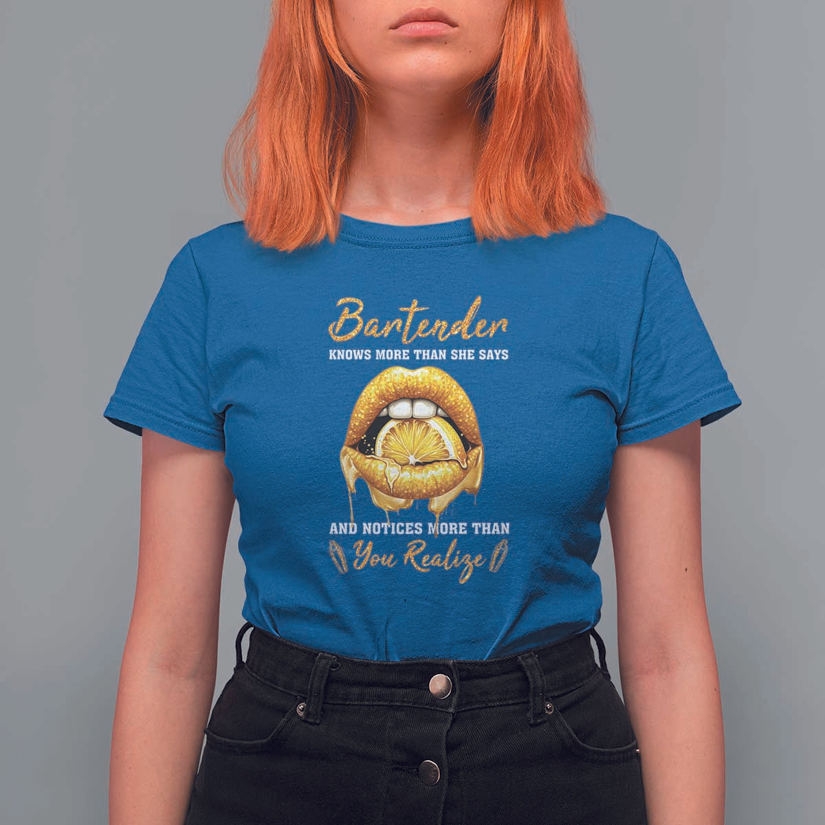 Bartender T Shirt For Women Knows More Than She Says