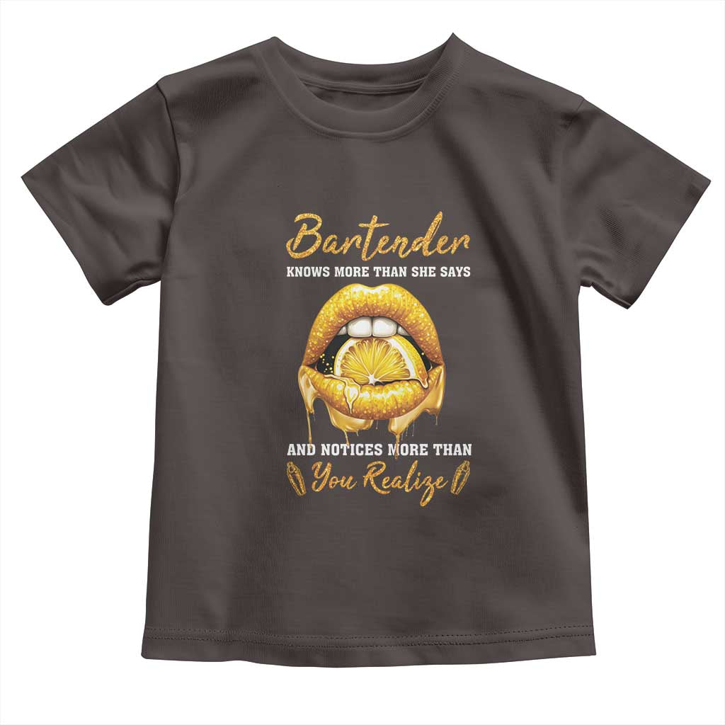 Bartender Toddler T Shirt Knows More Than She Says