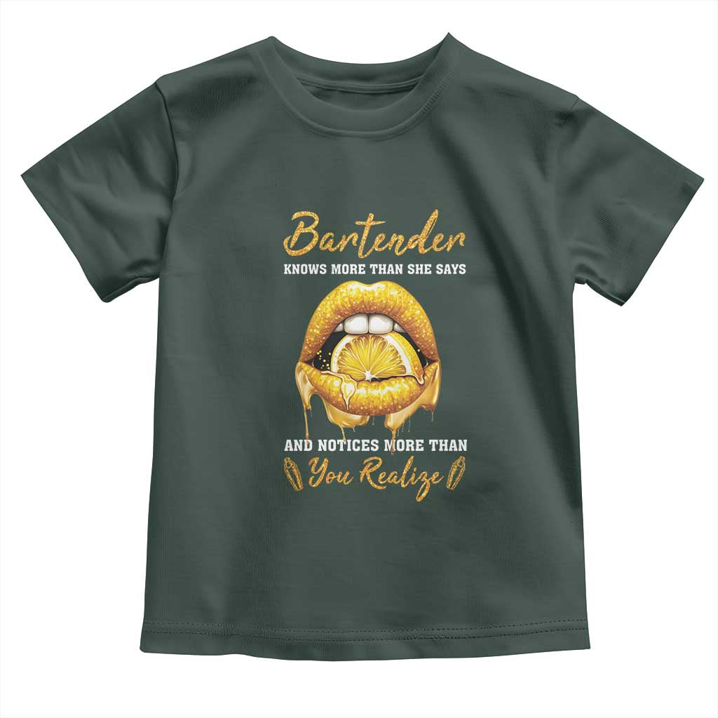 Bartender Toddler T Shirt Knows More Than She Says