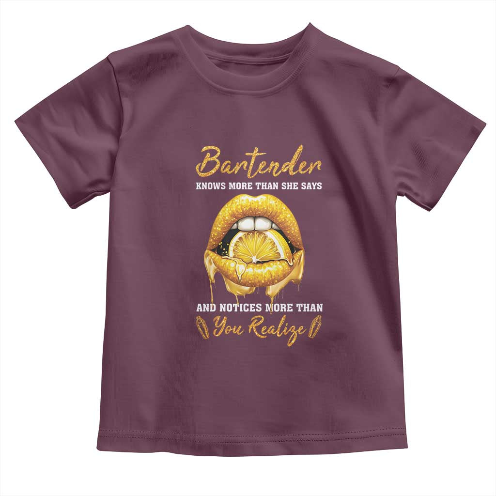 Bartender Toddler T Shirt Knows More Than She Says