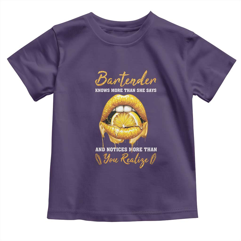 Bartender Toddler T Shirt Knows More Than She Says