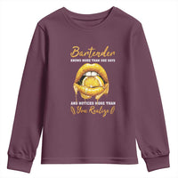 Bartender Youth Sweatshirt Knows More Than She Says