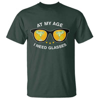 Funny Drinking At My Age I Need Glasses T Shirt
