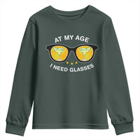 Funny Drinking At My Age I Need Glasses Youth Sweatshirt