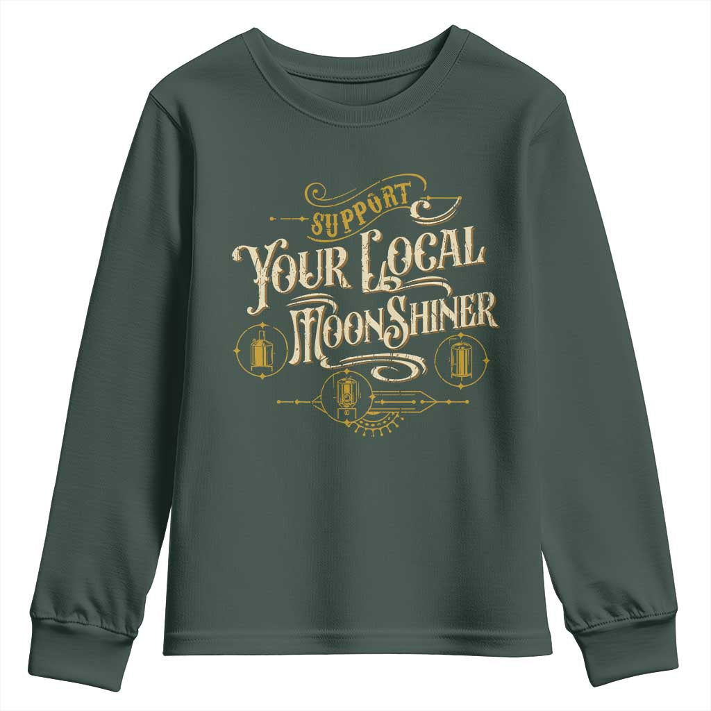 Moonshine Youth Sweatshirt Support Your Local Moonshiner Drinking