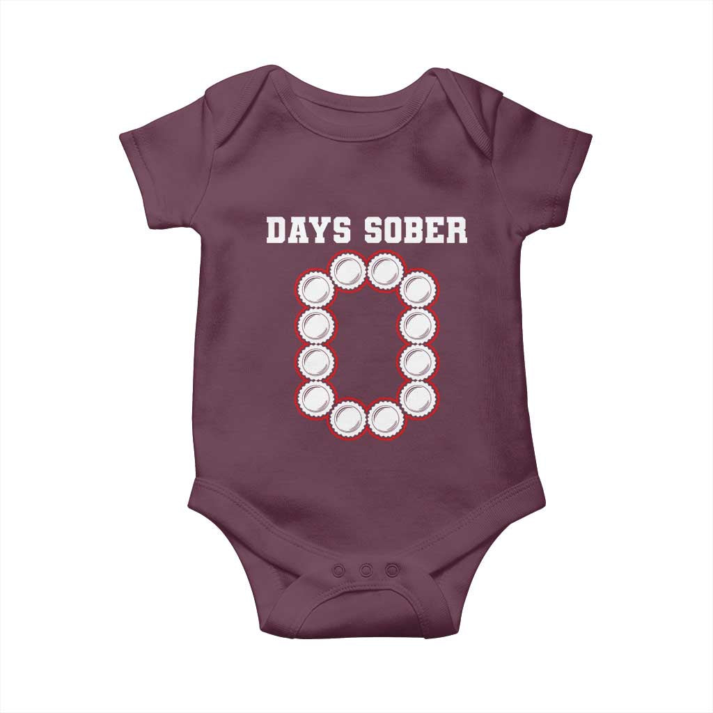 Funny Drinking Baby Onesie 0 Days Sober