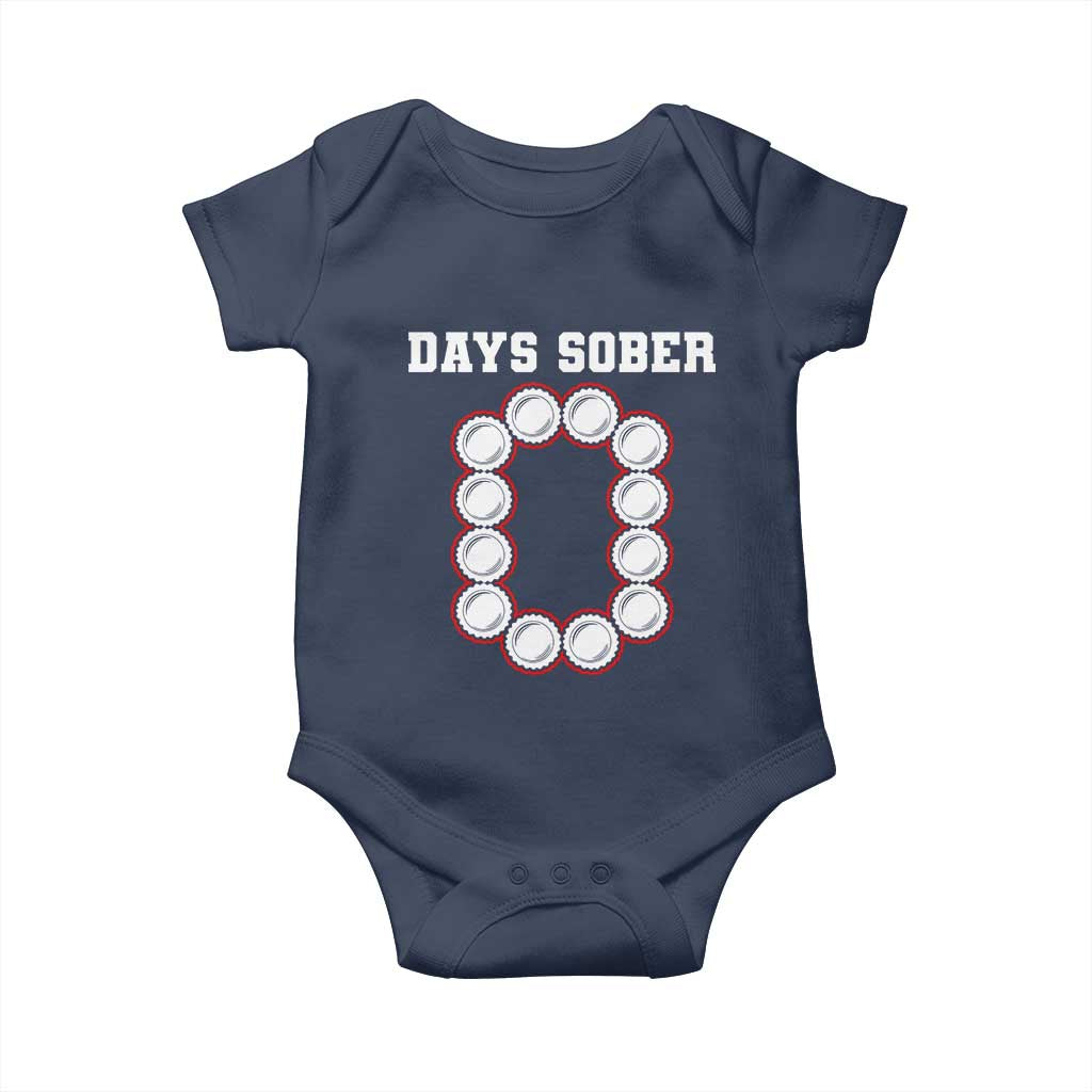 Funny Drinking Baby Onesie 0 Days Sober