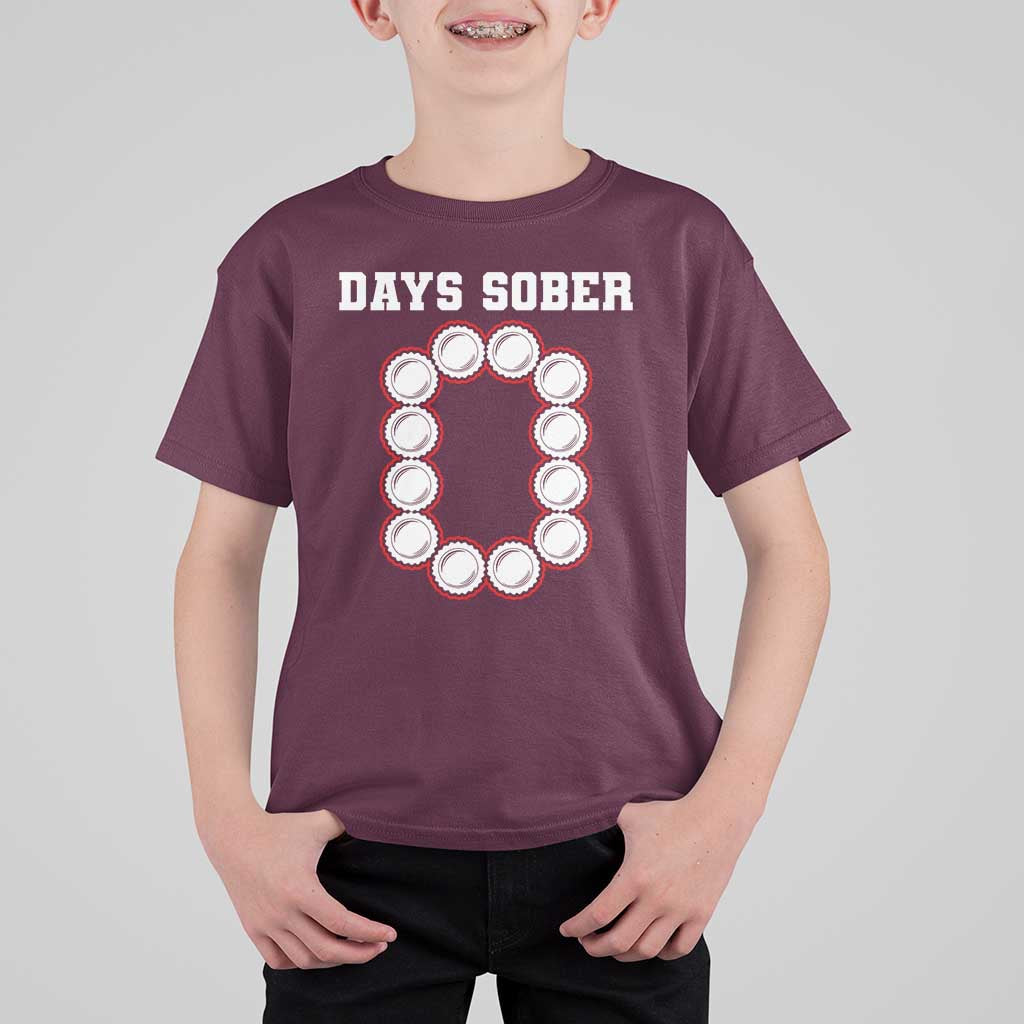 Funny Drinking T Shirt For Kid 0 Days Sober