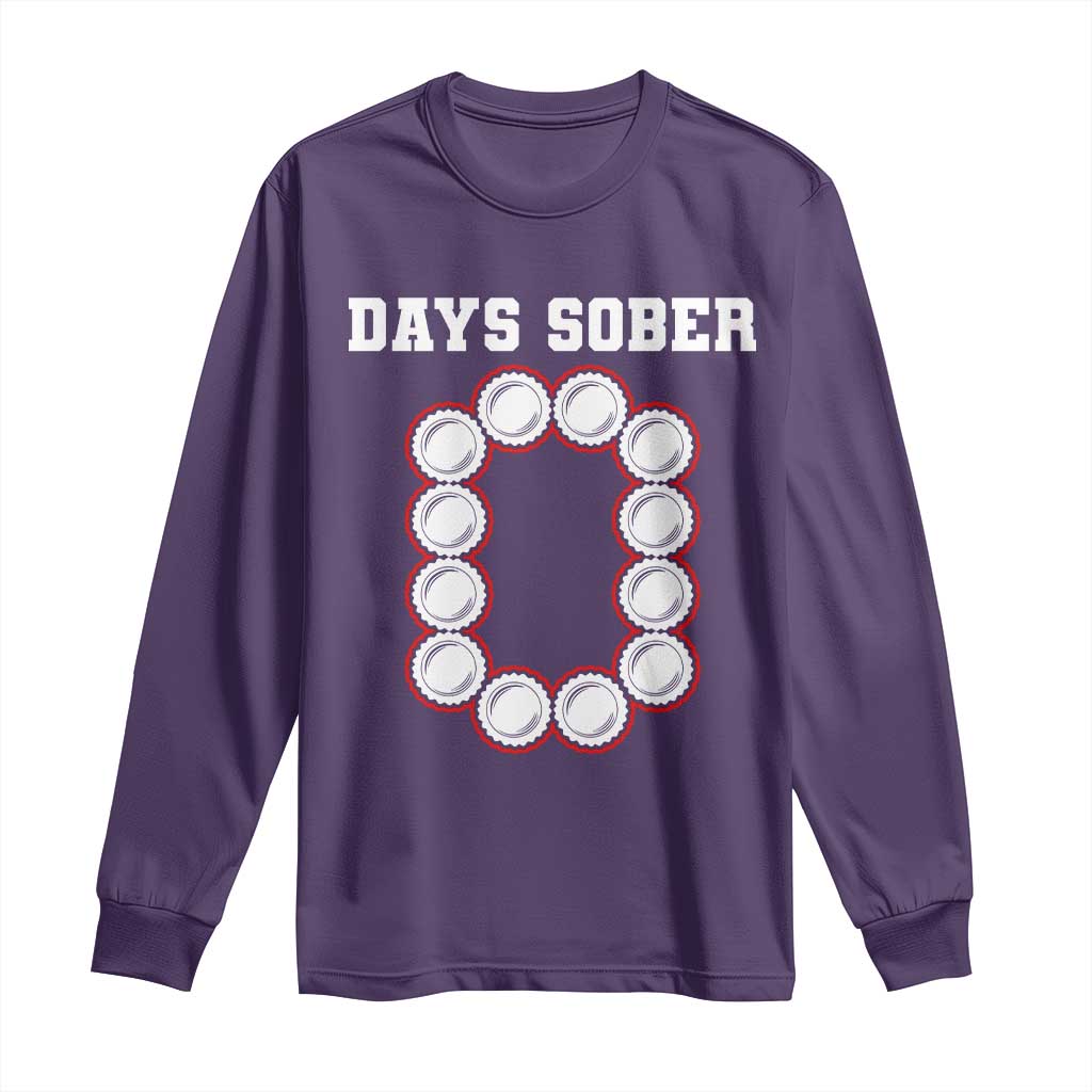 Funny Drinking Long Sleeve Shirt 0 Days Sober
