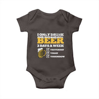 Funny Drinking Baby Onesie I Only Drink Beer 3 Days A Week