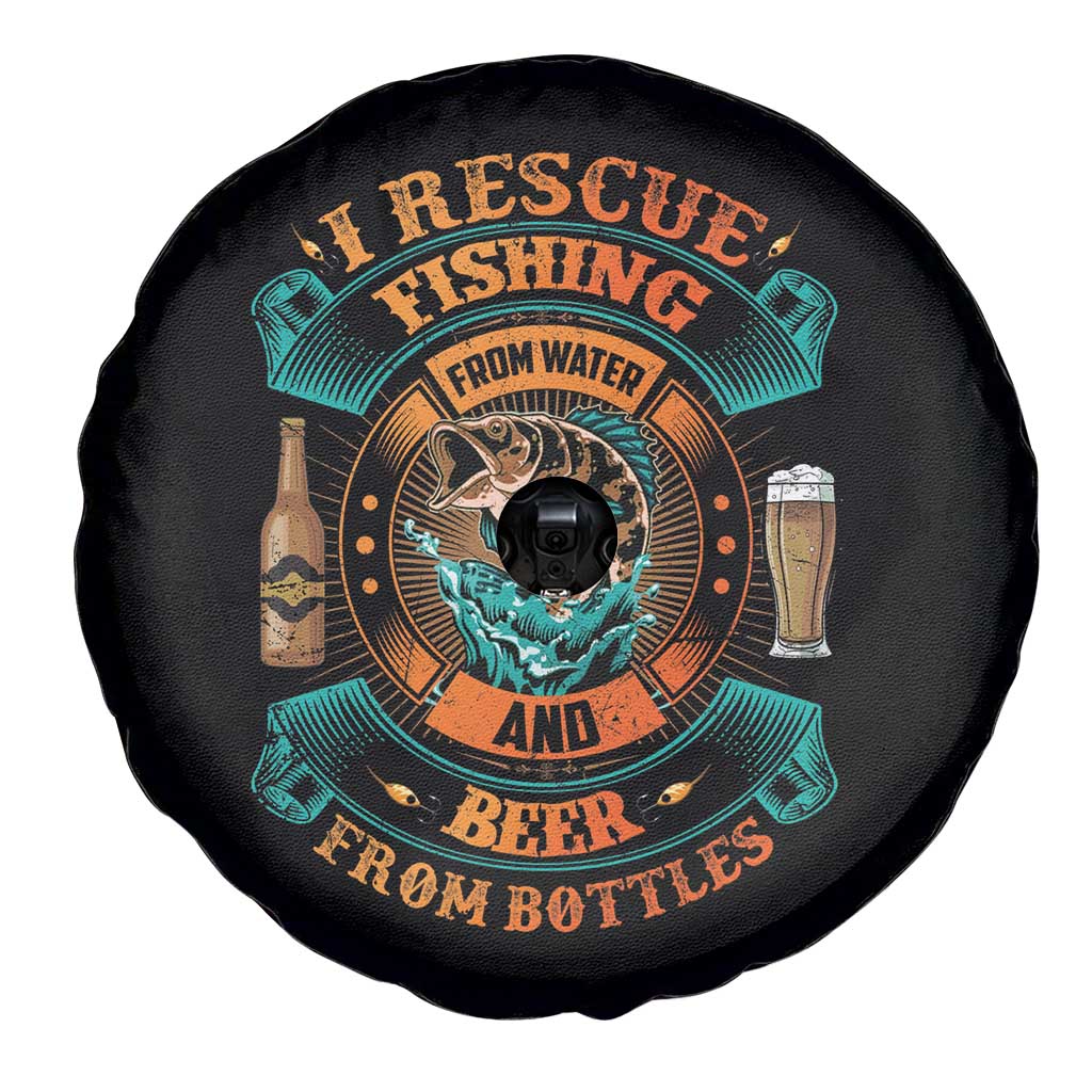 Funny Fishing Drinking Spare Tire Cover I Rescue Fish From Water And Beer From Bottles