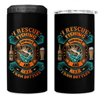 Funny Fishing Drinking 4 in 1 Can Cooler Tumbler I Rescue Fish From Water And Beer From Bottles