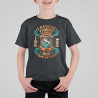 Funny Fishing Drinking T Shirt For Kid I Rescue Fish From Water And Beer From Bottles