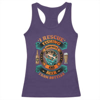 Funny Fishing Drinking Racerback Tank Top I Rescue Fish From Water And Beer From Bottles