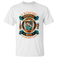 Funny Fishing Drinking T Shirt I Rescue Fish From Water And Beer From Bottles