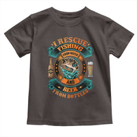 Funny Fishing Drinking Toddler T Shirt I Rescue Fish From Water And Beer From Bottles