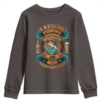 Funny Fishing Drinking Youth Sweatshirt I Rescue Fish From Water And Beer From Bottles
