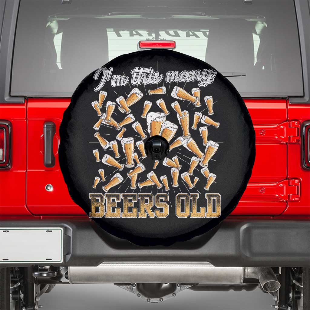 Funny Beer Lover 50th Birthday Spare Tire Cover I'm This Many Beers Old