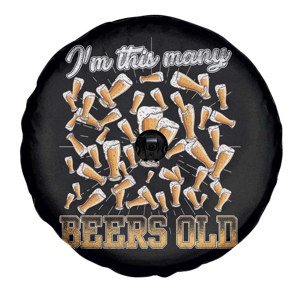 Funny Beer Lover 50th Birthday Spare Tire Cover I'm This Many Beers Old
