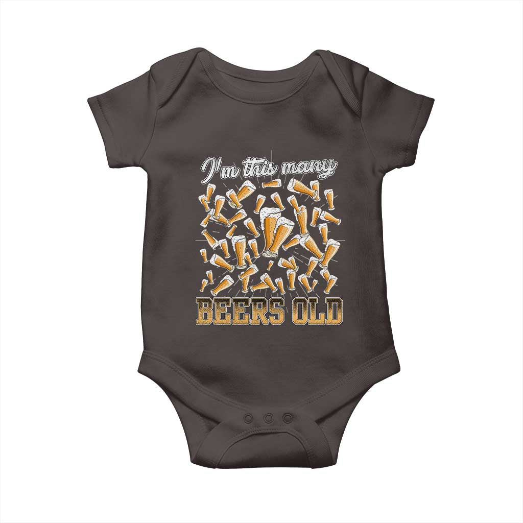 Funny Beer Lover 50th Birthday Baby Onesie I'm This Many Beers Old