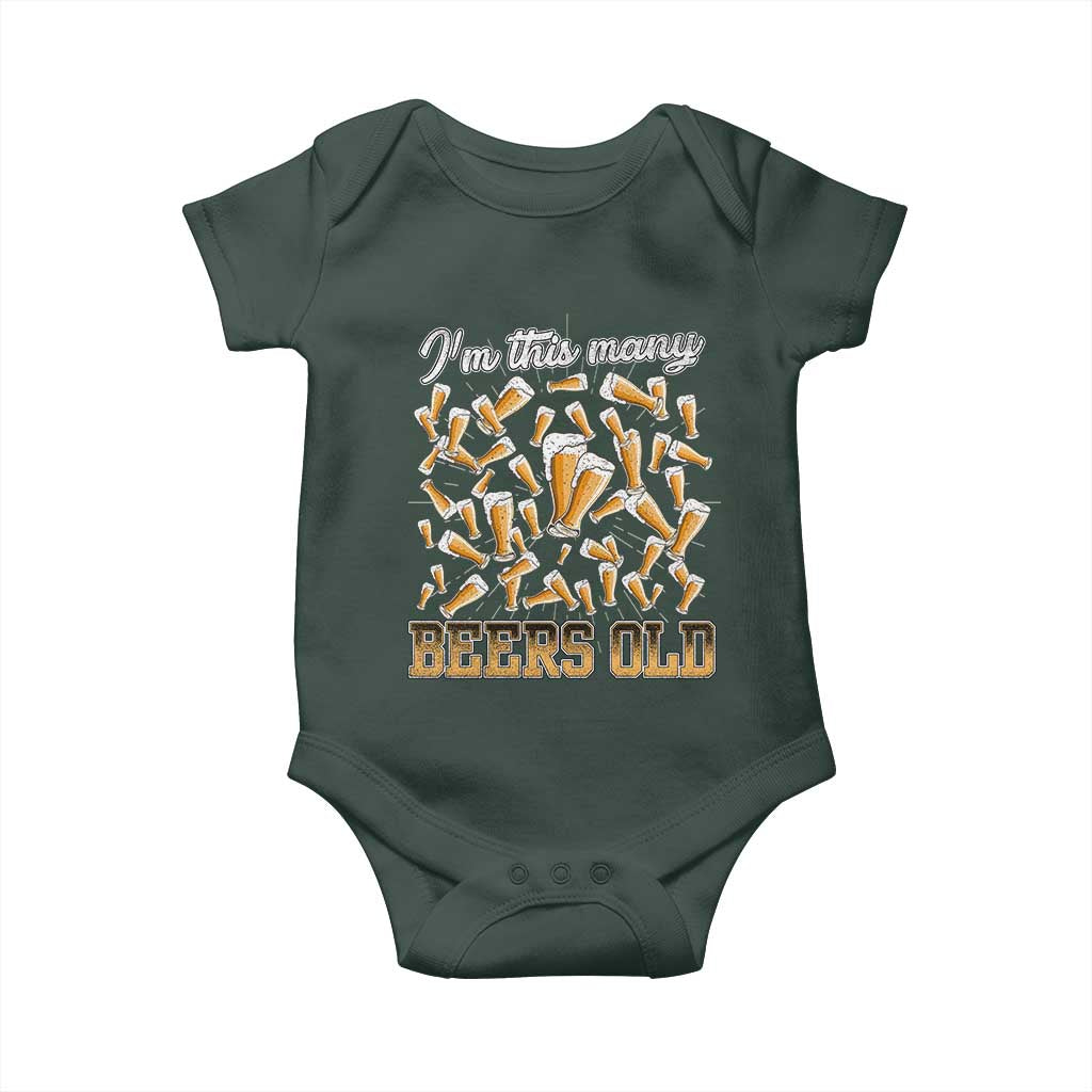 Funny Beer Lover 50th Birthday Baby Onesie I'm This Many Beers Old
