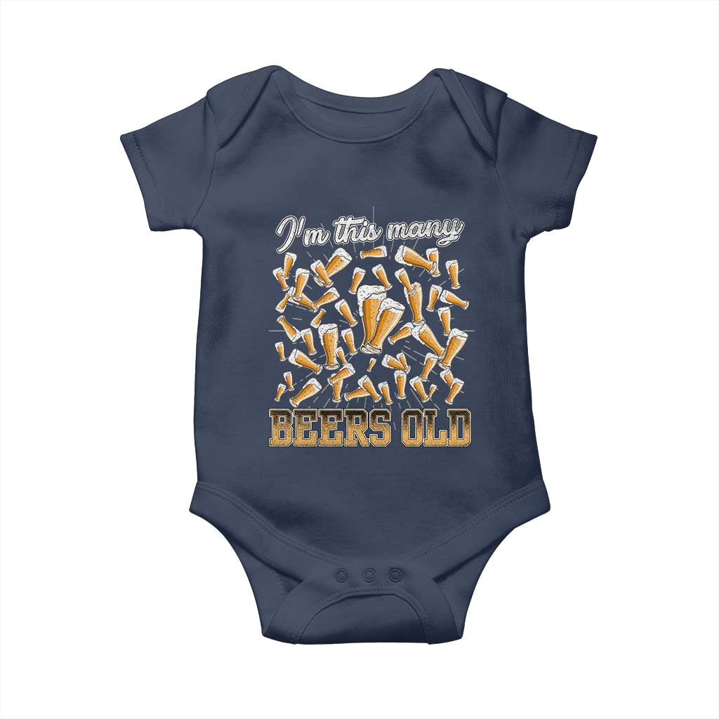 Funny Beer Lover 50th Birthday Baby Onesie I'm This Many Beers Old