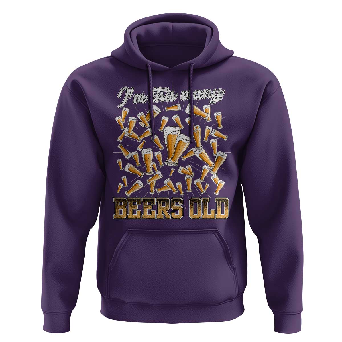 Funny Beer Lover 50th Birthday Hoodie I'm This Many Beers Old