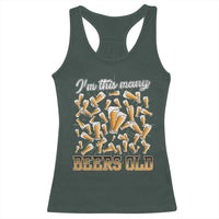 Funny Beer Lover 50th Birthday Racerback Tank Top I'm This Many Beers Old