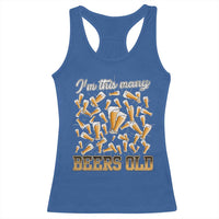 Funny Beer Lover 50th Birthday Racerback Tank Top I'm This Many Beers Old