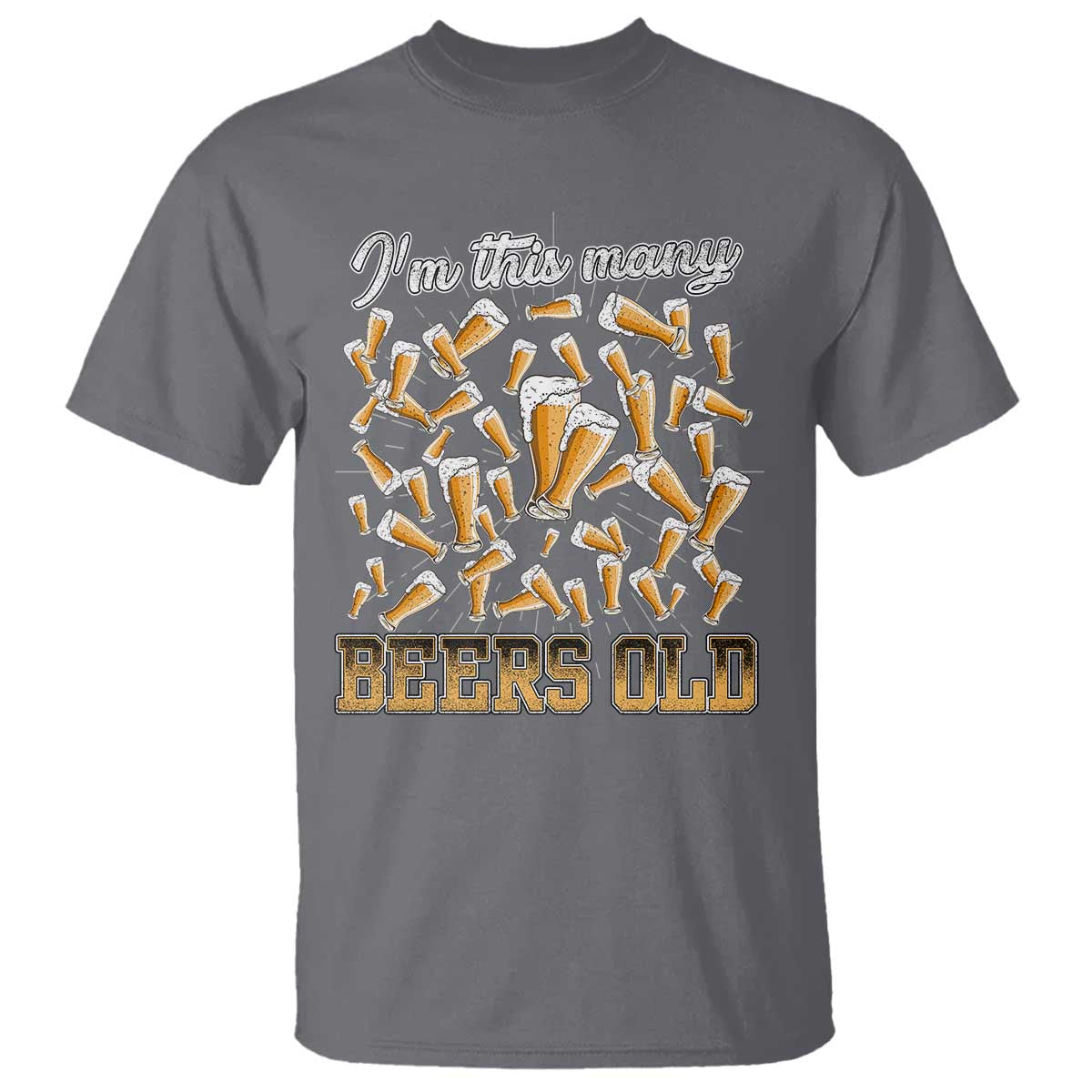 Funny Beer Lover 50th Birthday T Shirt I'm This Many Beers Old