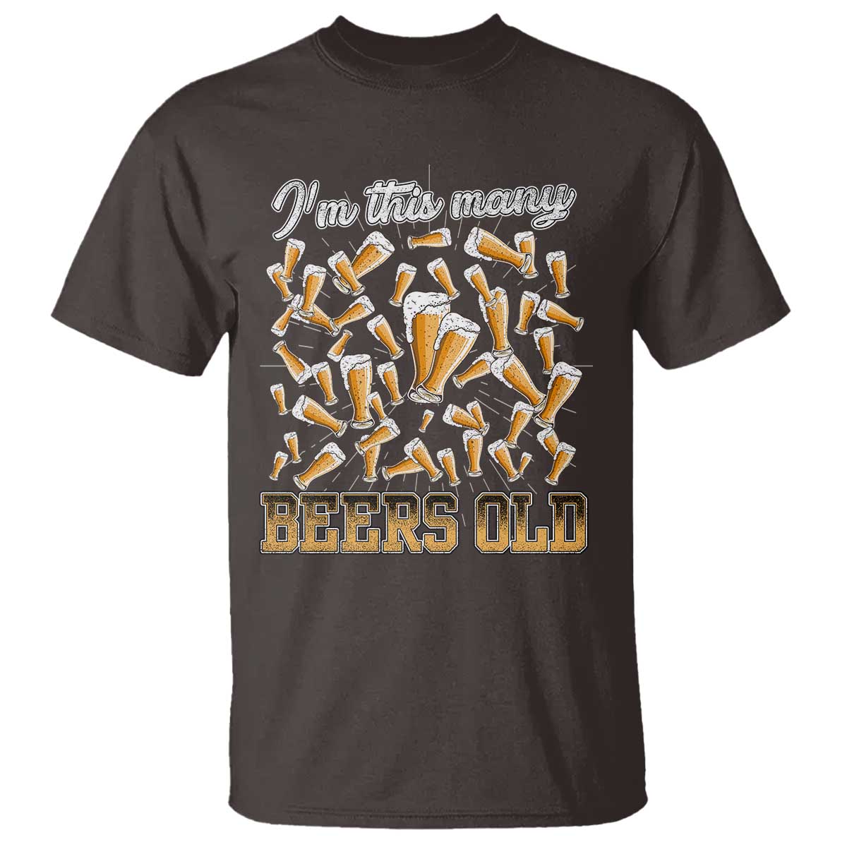 Funny Beer Lover 50th Birthday T Shirt I'm This Many Beers Old