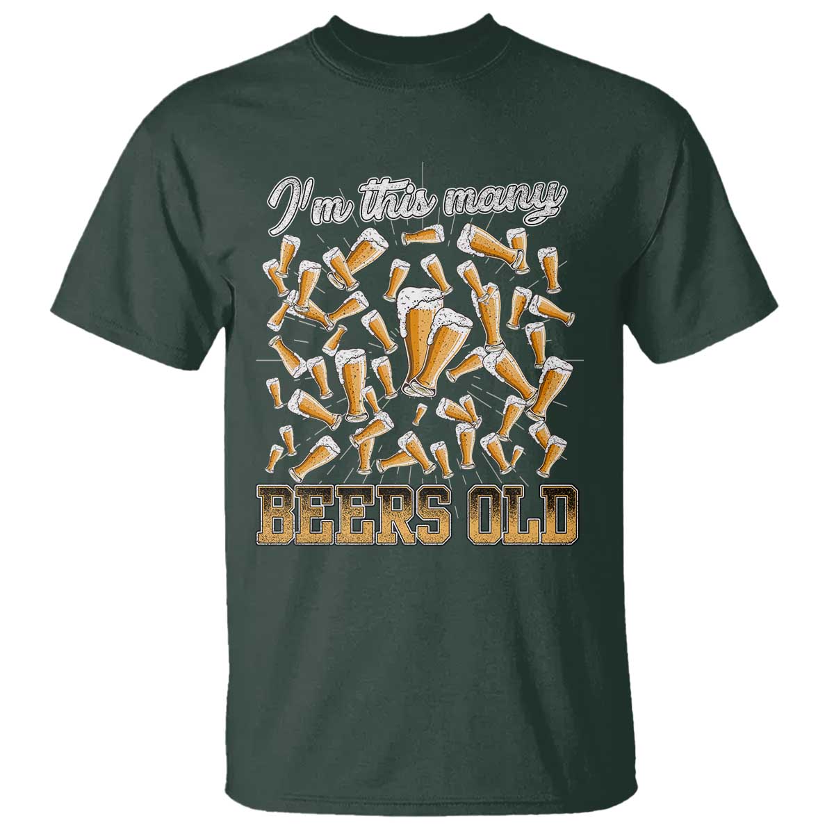 Funny Beer Lover 50th Birthday T Shirt I'm This Many Beers Old