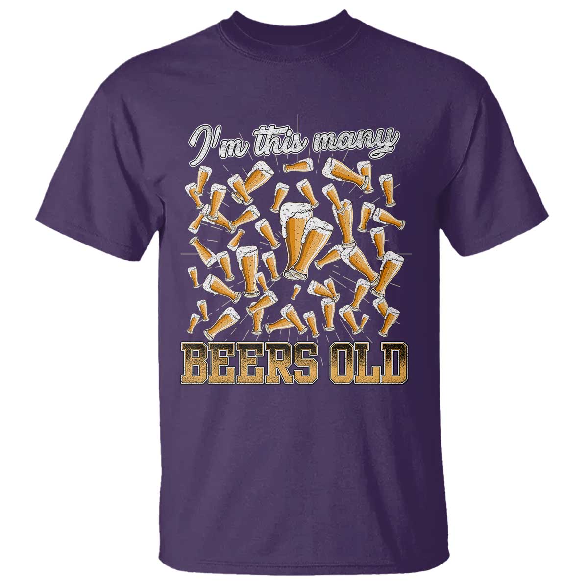 Funny Beer Lover 50th Birthday T Shirt I'm This Many Beers Old