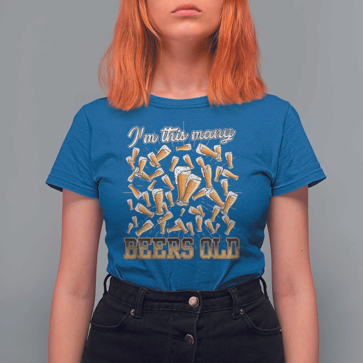 Funny Beer Lover 50th Birthday T Shirt For Women I'm This Many Beers Old