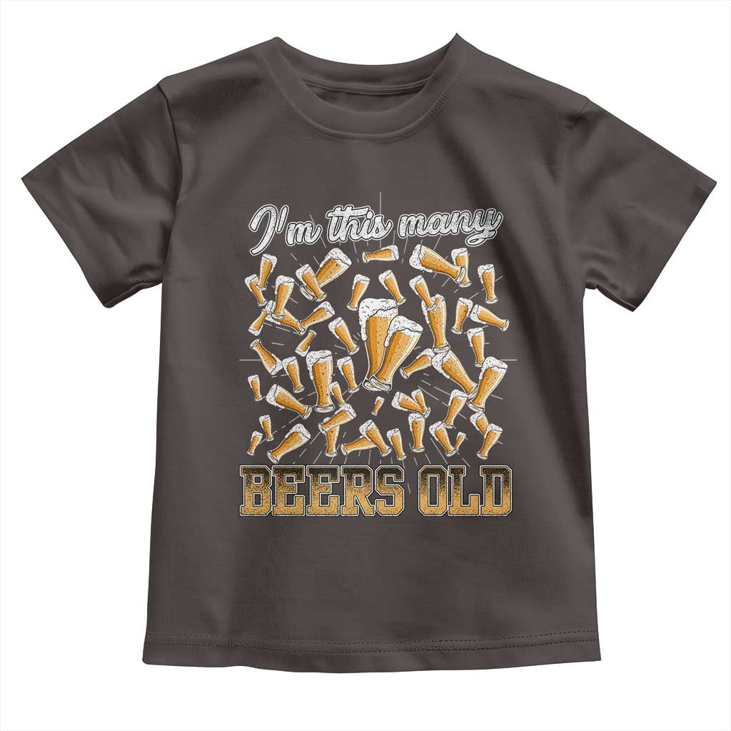Funny Beer Lover 50th Birthday Toddler T Shirt I'm This Many Beers Old