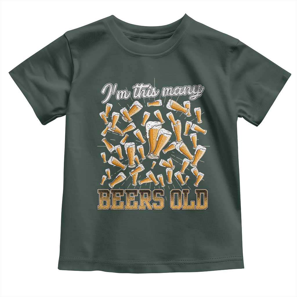Funny Beer Lover 50th Birthday Toddler T Shirt I'm This Many Beers Old