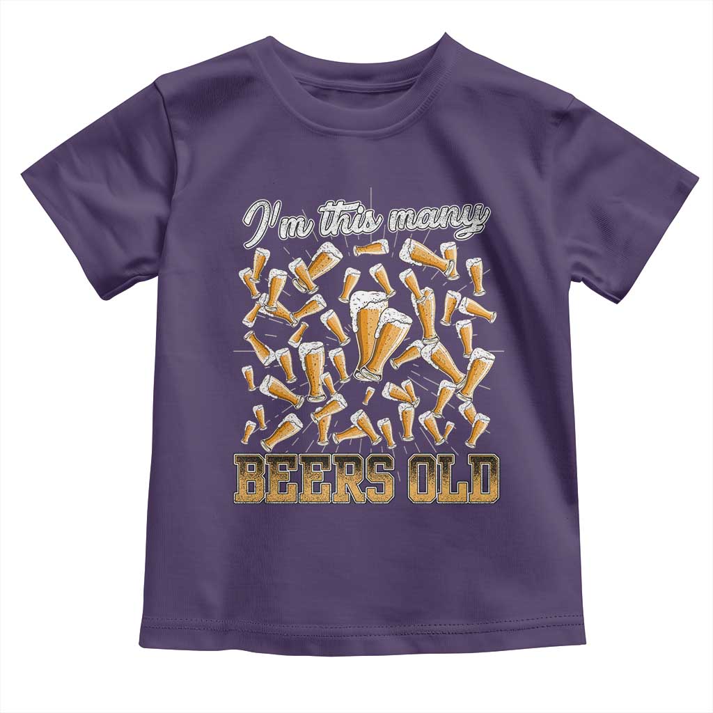 Funny Beer Lover 50th Birthday Toddler T Shirt I'm This Many Beers Old