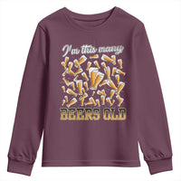 Funny Beer Lover 50th Birthday Youth Sweatshirt I'm This Many Beers Old