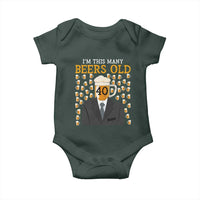 Funny 40th Birthday Drinking Baby Onesie I'm This Many Beers Old