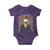 Funny 40th Birthday Drinking Baby Onesie I'm This Many Beers Old