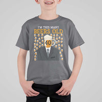Funny 40th Birthday Drinking T Shirt For Kid I'm This Many Beers Old