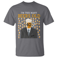 Funny 40th Birthday Drinking T Shirt I'm This Many Beers Old